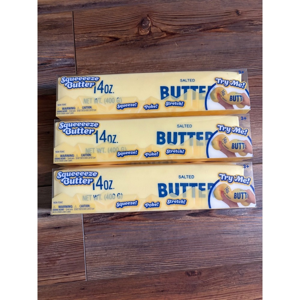 Sunny Days Squeeeeze Butter 14oz Fidget Toy Salted Butter Stress Relief set of 3